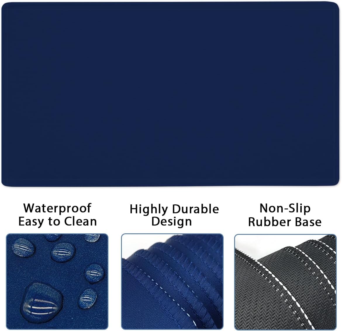 4-in-1 Large Gaming Mouse Pad, Keyboard Wrist Rest Pad & Wrist Support Mousepad Set, Extended Desk Pad Waterproof Desk Mat for Home Office Study Game-Black