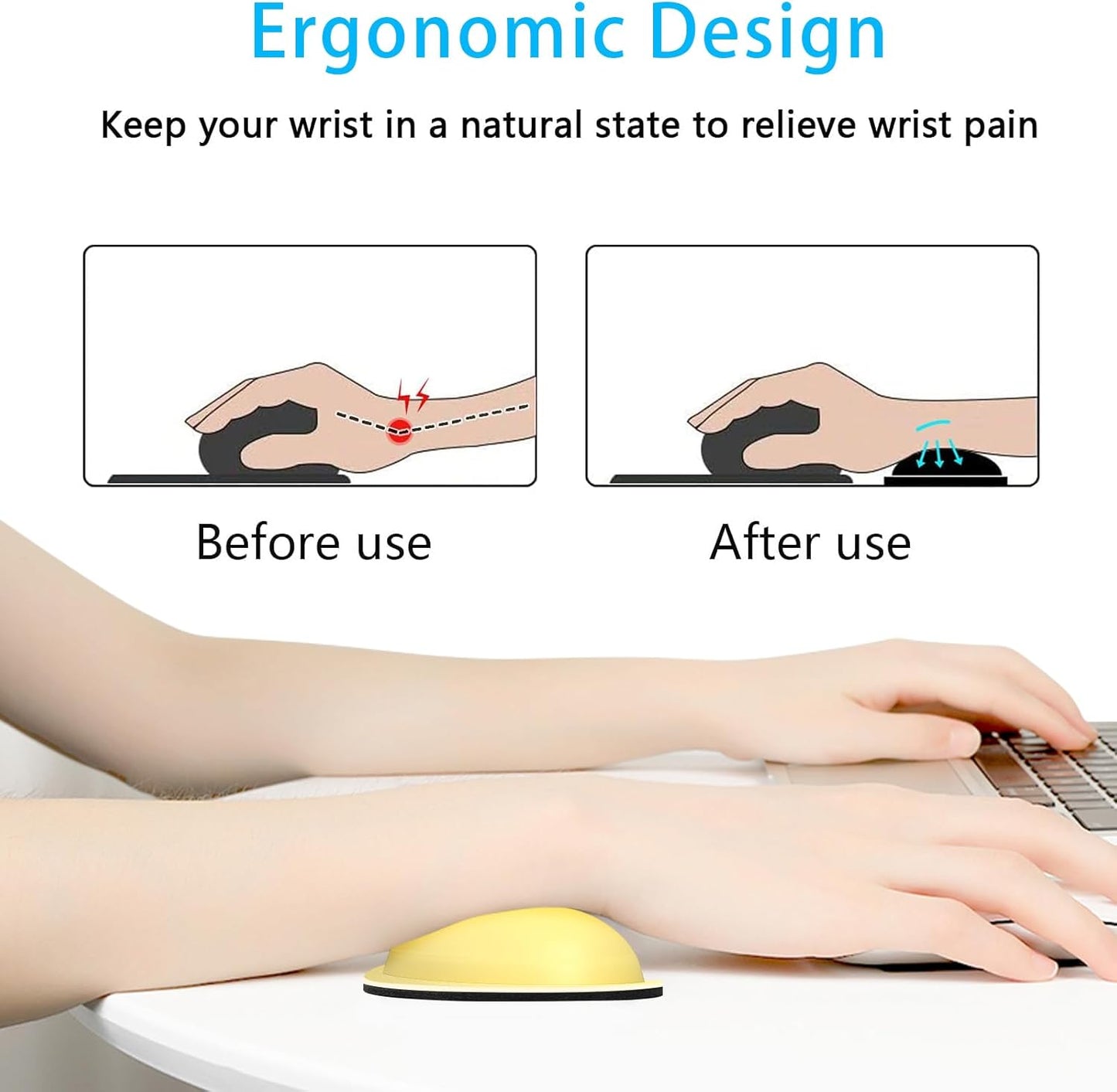 Dapesuom Keyboard Wrist Rest Set, Cute PU Leather Wrist Cushion for Computer Keyboard and Mousepad, Memory Foam Mouse Pad Rests Support with Non-Slip Base for Typing Pain Relief Laptop, Colonial White