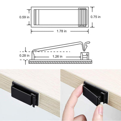 50Pcs Self Adhesive Cable Management Clips,Cable Organizers Wire Clips Cord Holder for PC Laptop Ethernet Cable Desktop Home Office(1.52’’ x 0.59’’ x 0.57’’, Black)