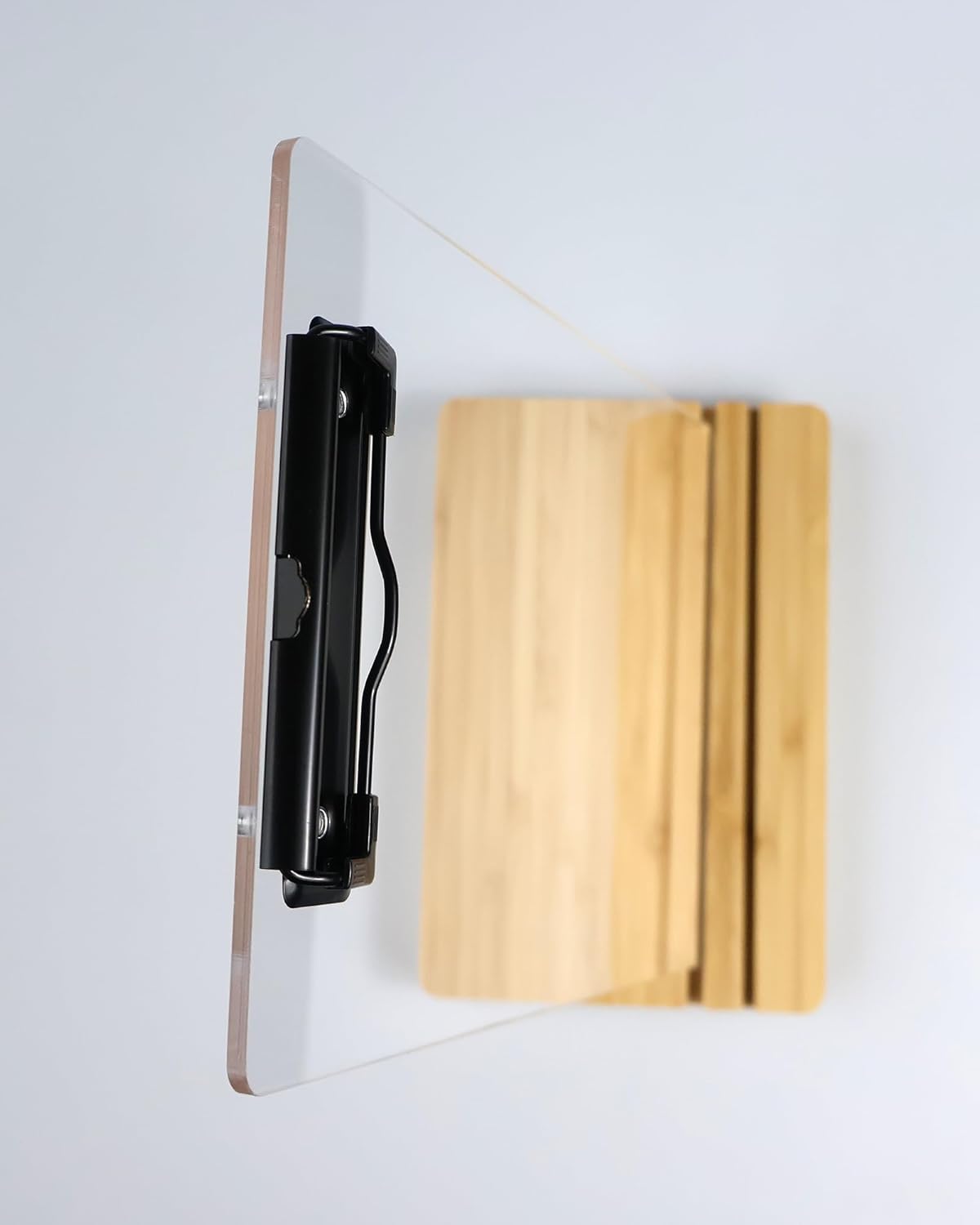 A5 Half Letter Clipboard with Stand,Clear Acrylic Freestanding Memo Size Clipboards,Document Typing Paper Stand,Menu Display Board,Receipt Holder (6"×9")