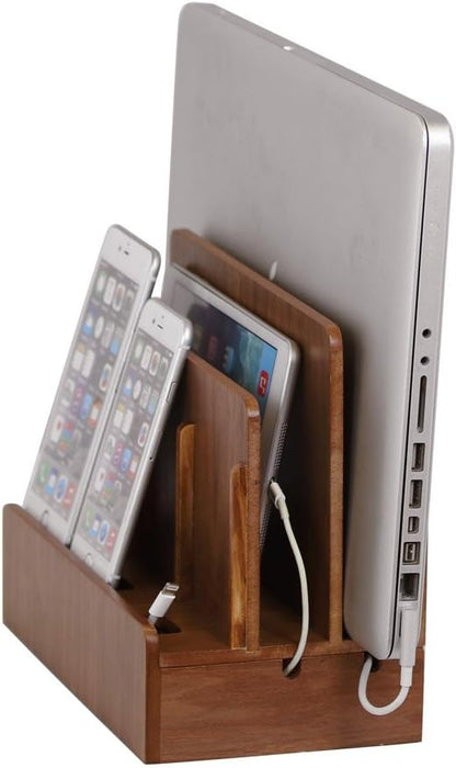 Great Useful Stuff G.U.S. Multi-Device Charging Station Dock & Organizer - Multiple Finishes Available. for Laptops, Tablets, and Phones - Strong Build, Eco-Friendly Bamboo