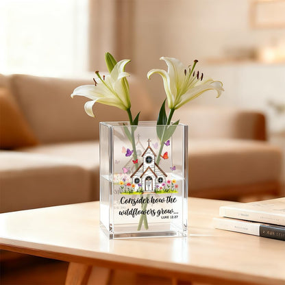 Just Breathe Acrylic Cosmetic Organizer Pen Holder, Anxiety Relaxing Acrylic Desk Holder Cup for Pen Pencil, Dandelion Desk Organizer, Mental Health Office Gifts for Coworker Leader Friend
