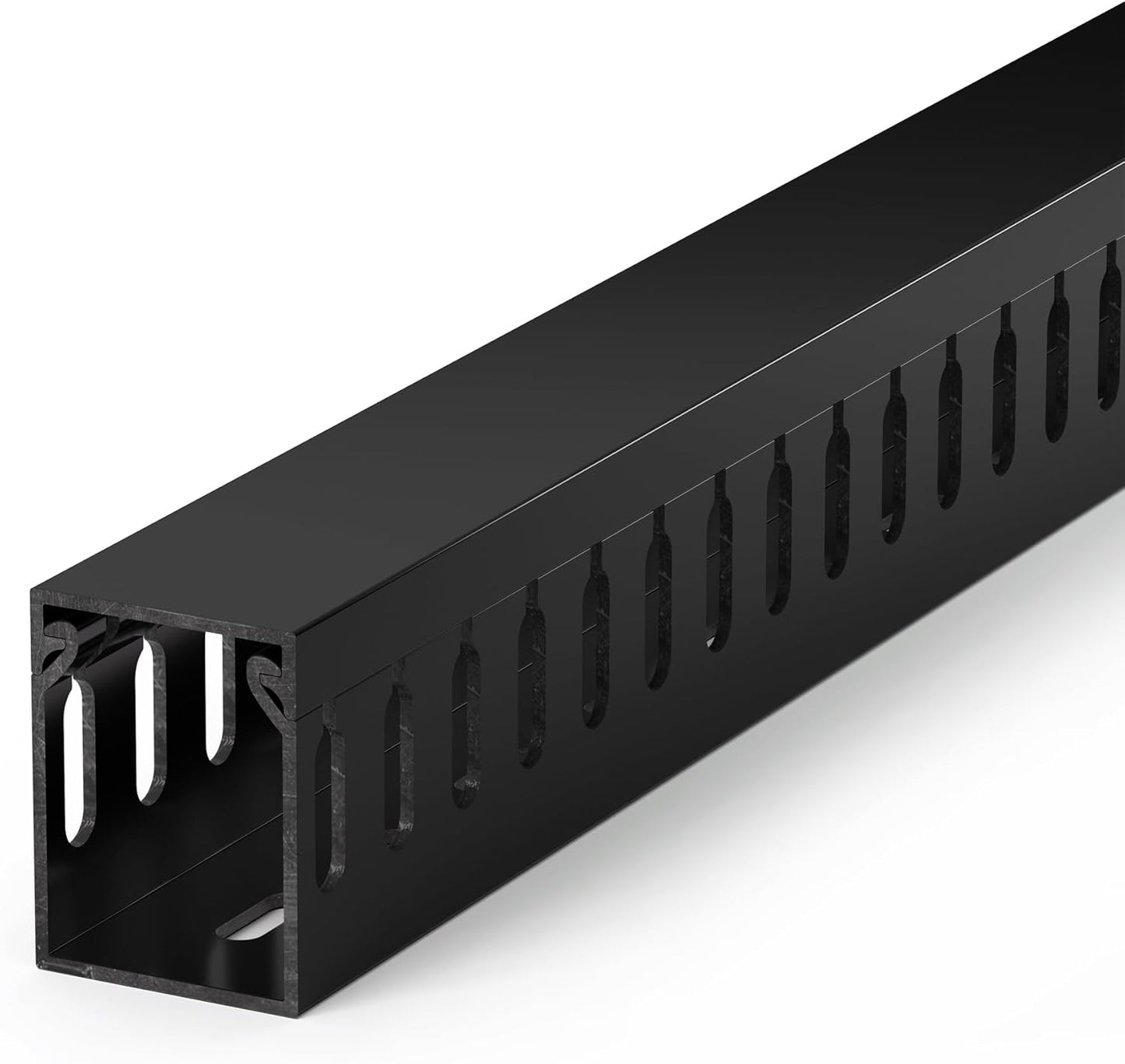 ZhiYo 2 x 2in Professional Server Rack Cable Management Raceway, 99in (6X L16.5in) Cable Raceway Kit, Electrically Safe PVC Open Slot Wire Raceway for Under Desk/Computer/Network Cords, Black