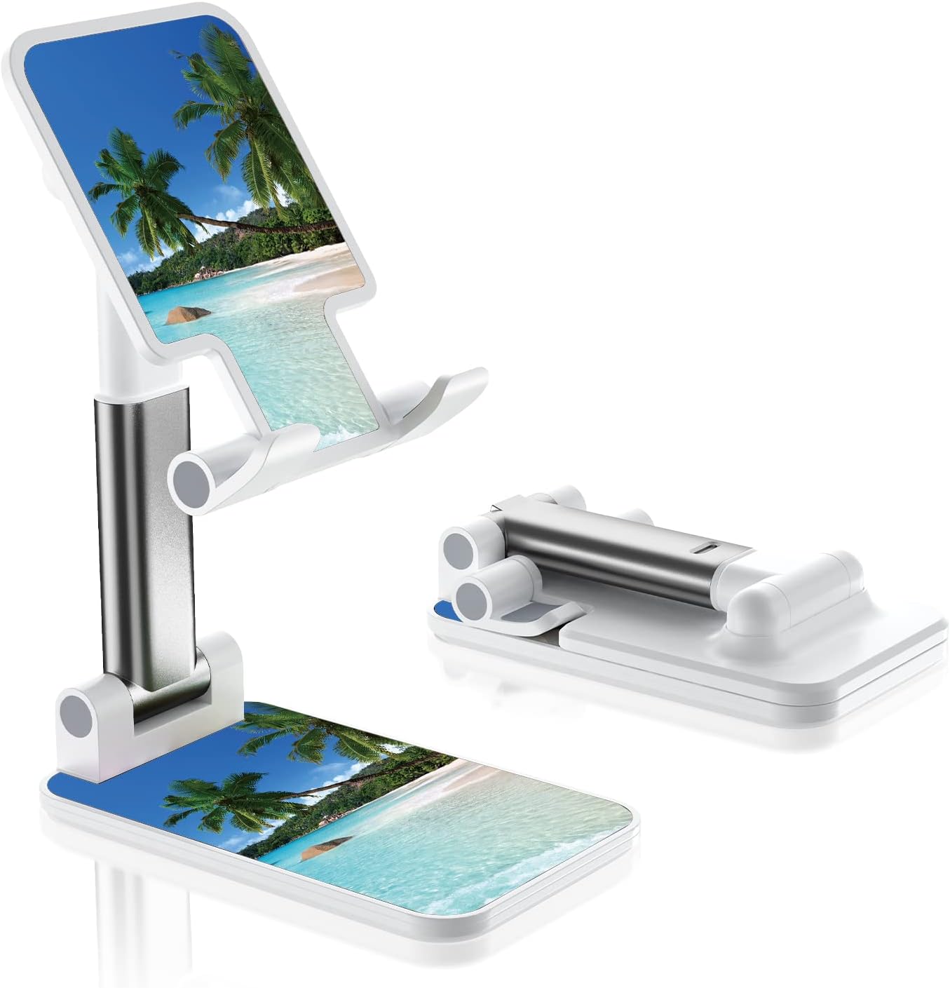 Desk Cell Phone Stand - Adjustable Angle-iPad Holder, Universal Compatible Phone Holder for Desk