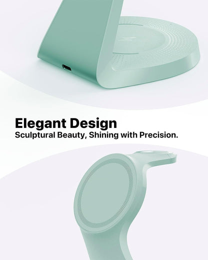 3 in 1 Charging Station for Apple Devices,Mag-Safe Charger Stand Fast Charging,Wireless Charger for iPhone 16/15/14/13/12 Series,& AirPods,& iWatch(USB-C Charger Included)