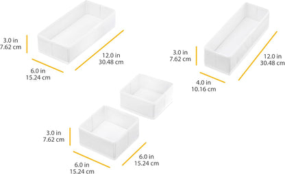 Whitmor 6283-9871 Set of 4-Crosshatch Gray Drawer Organizer