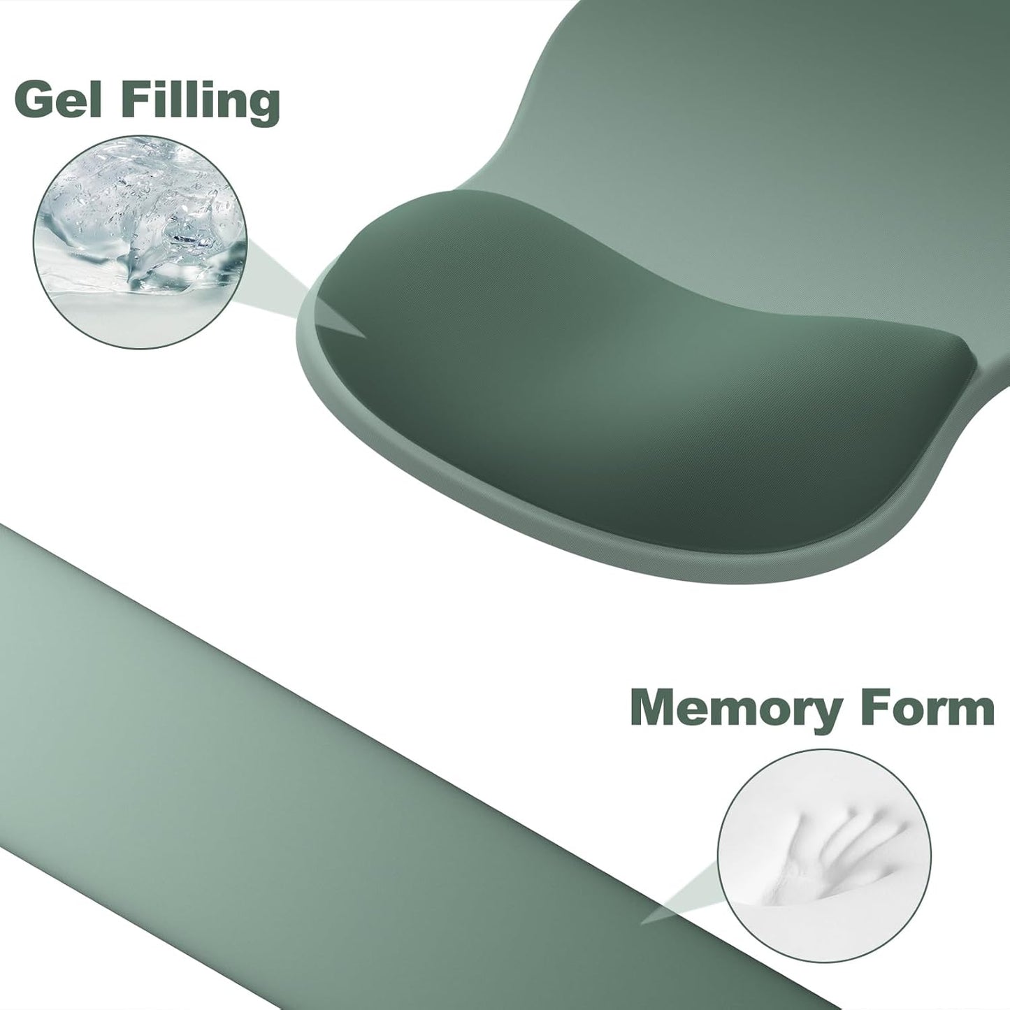 Ergonomic Mouse Pad with Wrist Rest and Keyboard Wrist Rest, Black Mousepad and Wrist Rest for Computer Keyboard, Pain Relief, Non-Slip PU Base, Gel Mouse Pad with Wrist Support for Gaming, Office