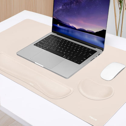 MOSISO Keyboard Mouse Pad Set, Gaming Mouse Pad&Keyboard Wrist Rest&Wrist Rest, Ergonomic Wristrests with Memory Foam Home Office Easy Typing Cushion Non-Slip Mousepad, Purple