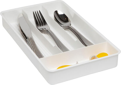 Dial Industries Small Cutlery, Utensil, Silverware Kitchen Drawer Organizer Tray, Clear
