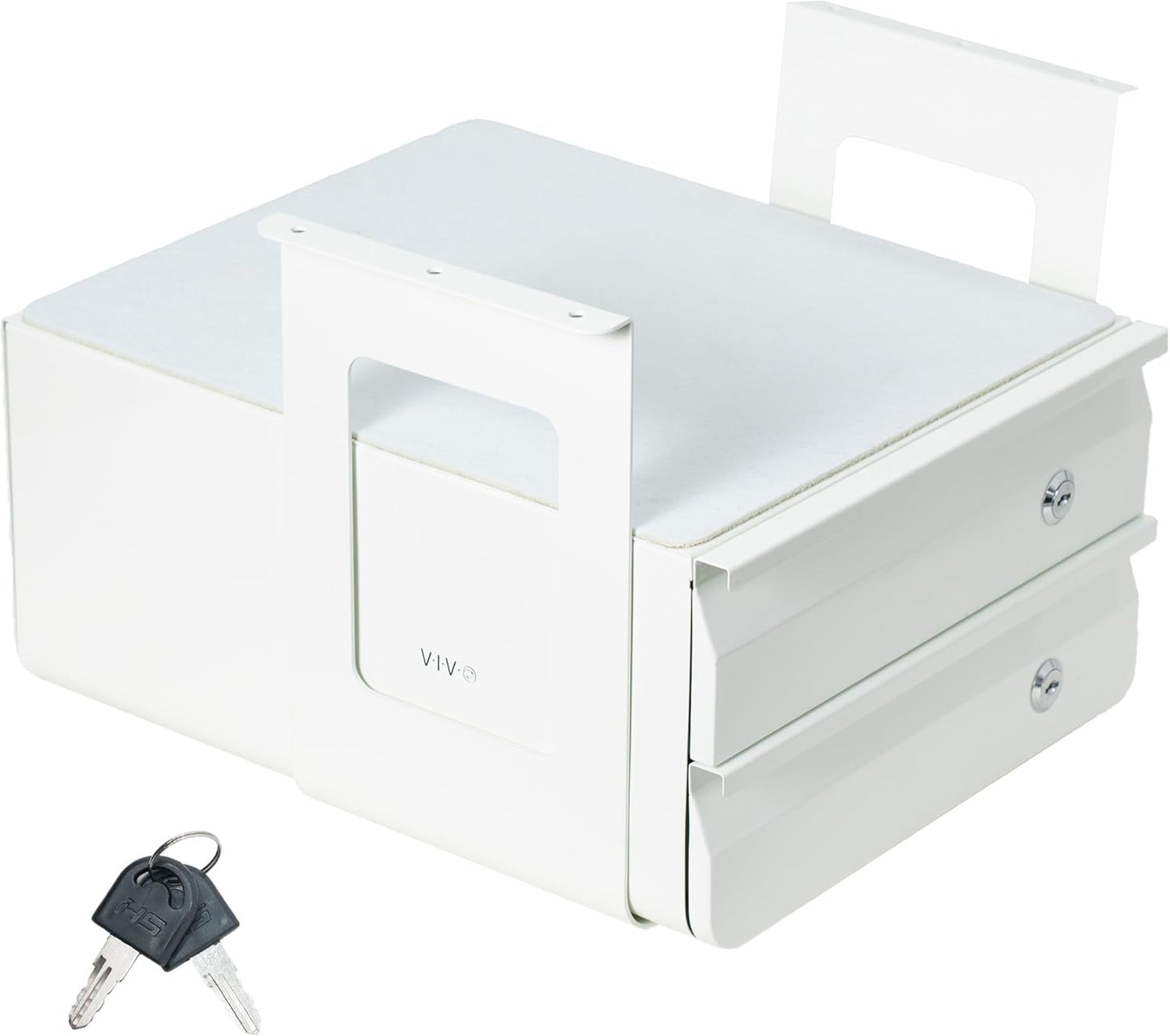 VIVO 13 Inch Under Desk Lockable Slide Out Drawer, Secure Home Office Storage Organizer, Steel, Black, DESK-AC03L-B