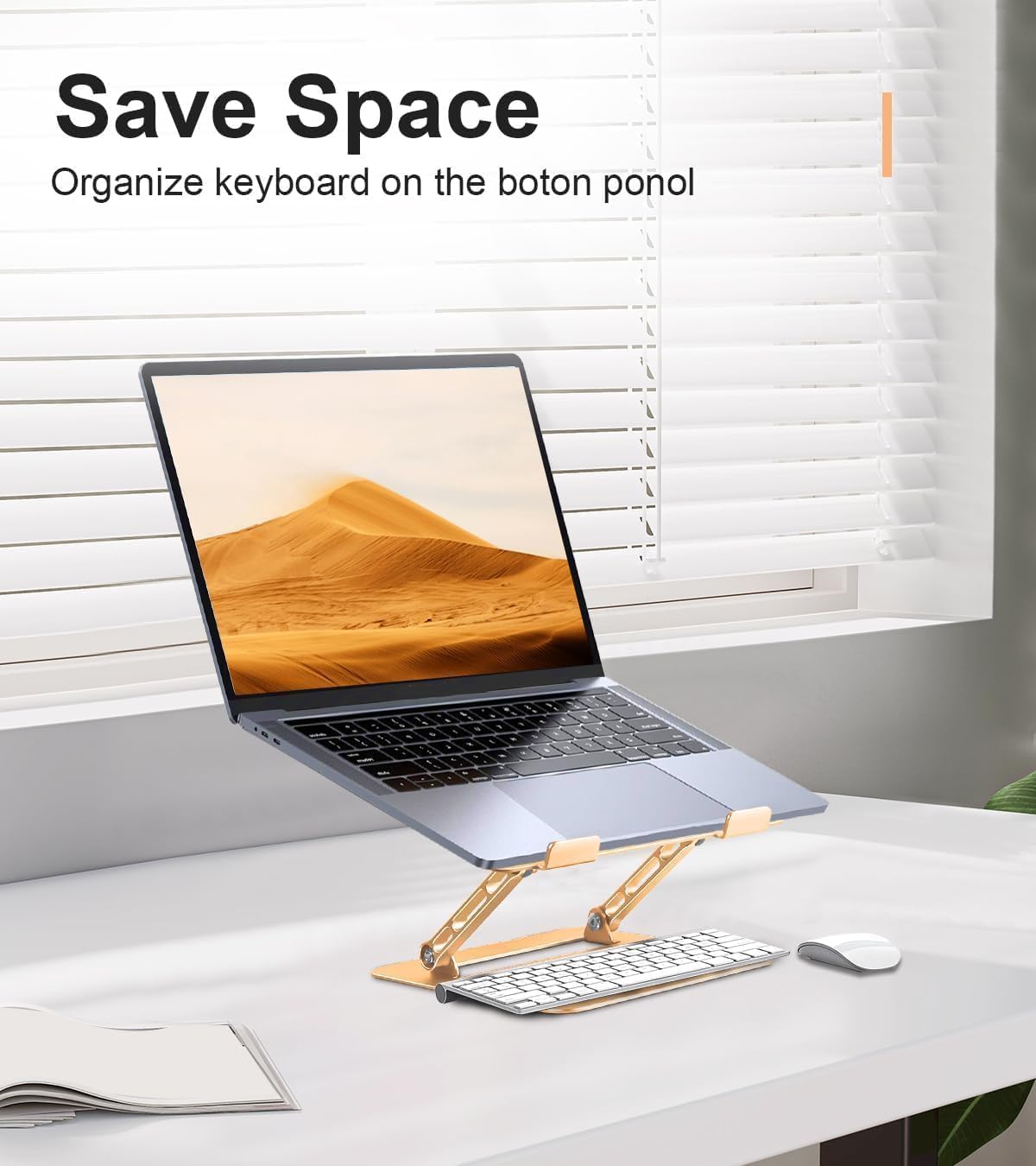 Aoviho Adjustable Laptop Stand for Desk,Portable Laptop Stand Holder and Riser,Foldable Aluminum Notebook Computer Stands for MacBook Air Pro HP Lenovo Dell Samsung Chromebook, 10-15.6 inch, Purple
