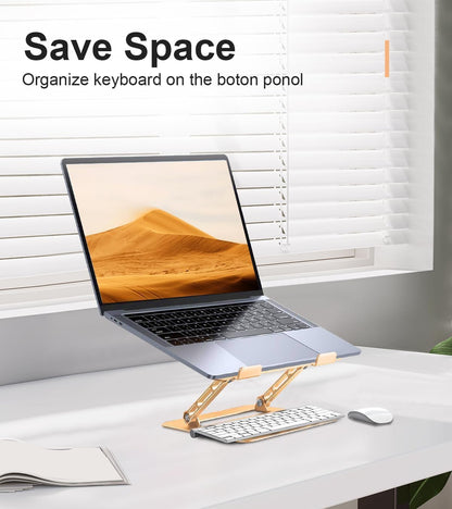 Aoviho Adjustable Laptop Stand for Desk,Portable Laptop Stand Holder and Riser,Foldable Aluminum Notebook Computer Stands for MacBook Air Pro HP Lenovo Dell Samsung Chromebook, 10-15.6 inch, Purple