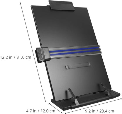 VALICLUD Adjustable Desktop Document Holder Reading Rack Paper Stand Tabletop Copy Stand for Office Desk Use Black