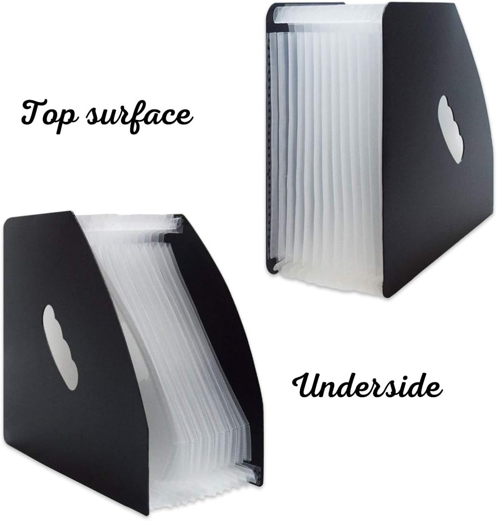 SAYEEC Rainbow Expanding File Holder Standing A4 Vertical Mini Book Organizer Magazine Basket Desktop 13 Pockets Files Folder with Handle for Students Examination Paper Bills Office Study