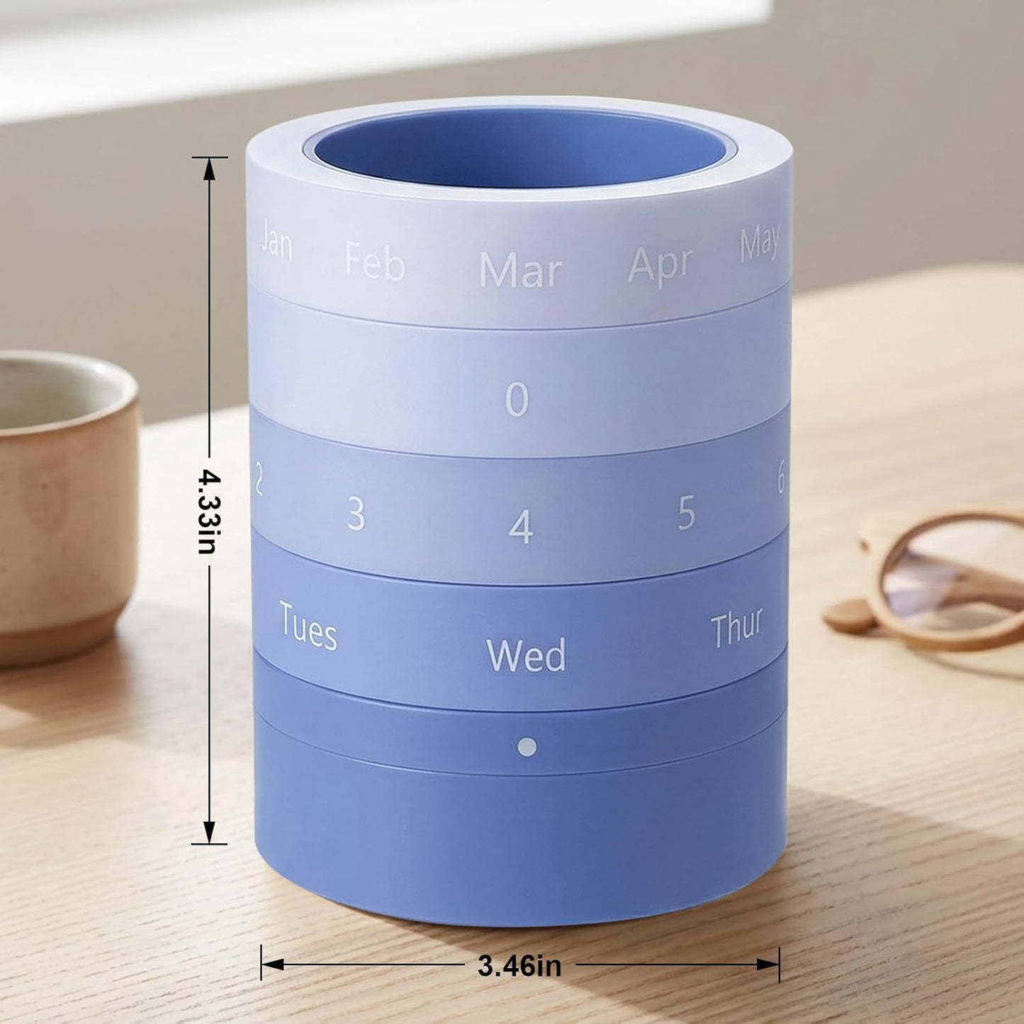 Comix Calender Pen Holder for Desk, Cute Pencil Holder Pen Organizer, Brown Platsic Pen Pencil Cup for Home School Office Supplies