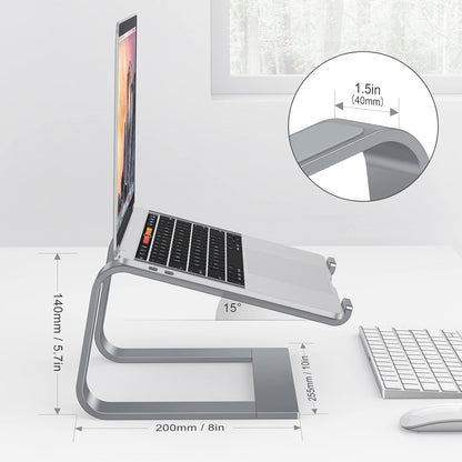 OMOTON Laptop Stand, Detachable Laptop Mount, Aluminum Laptop Holder Stand for Desk, Compatible with MacBook Air/Pro, Dell, HP All Laptops (11-16 inch), Silver