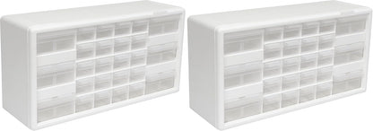 Akro-Mils 24-Drawer Plastic Drawer Storage Cabinet for Garage Organization, Bead Organizer, Building Bricks Storage, Teacher Toolbox, Makeup Organizer, 20" W x 6" D x 16" H, 10124 Black