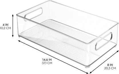 iDesign Stackable Fridge Bin - Storage Bin for Freezer or Pantry, Set of 2, Clear, Made in USA