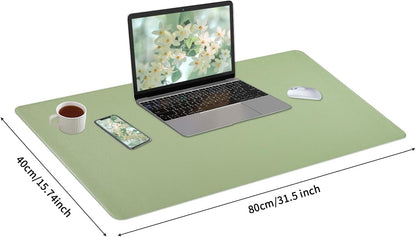 Bloss Leather Desk Pad and Keyboard Wrist Rest, Large Mouse Pad + Keyboard Pad+Mouse Wrist Support, Non-Slip Desk Mat Protector for Office, Home(31.5×15.7 Inches,Beige)