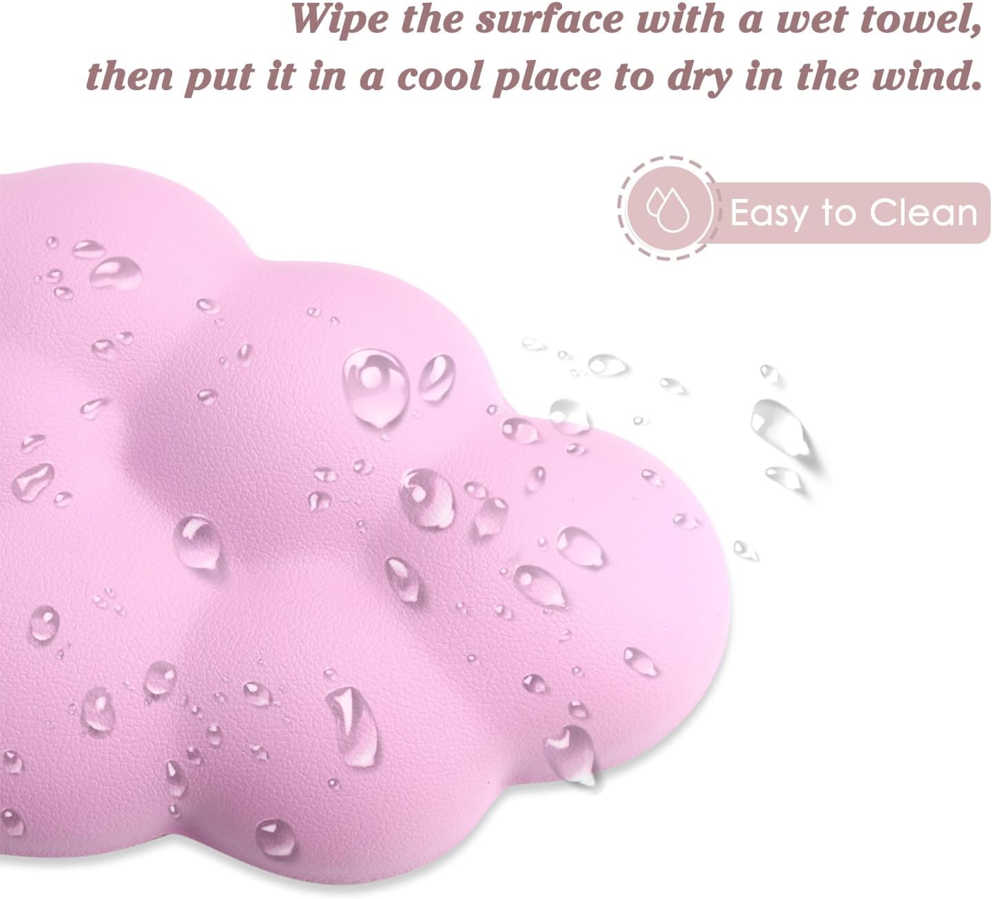 Cloud Wrist Rest Cushion for Mouse Ergonomic Soft PU Leather Memory Foam Wrist Pain Relief Mouse Wrist Support Pad with Anti-Skid Base for Office School Home Laptop & Computer Mouse (Black)