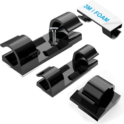 Adhesive Cable Clips Clear (40PCS, M), Upgraded Wire Holders for Wall, Strong Cord Organizer Under Desk, Car, PC, Christmas Light Indoor/Outdoor