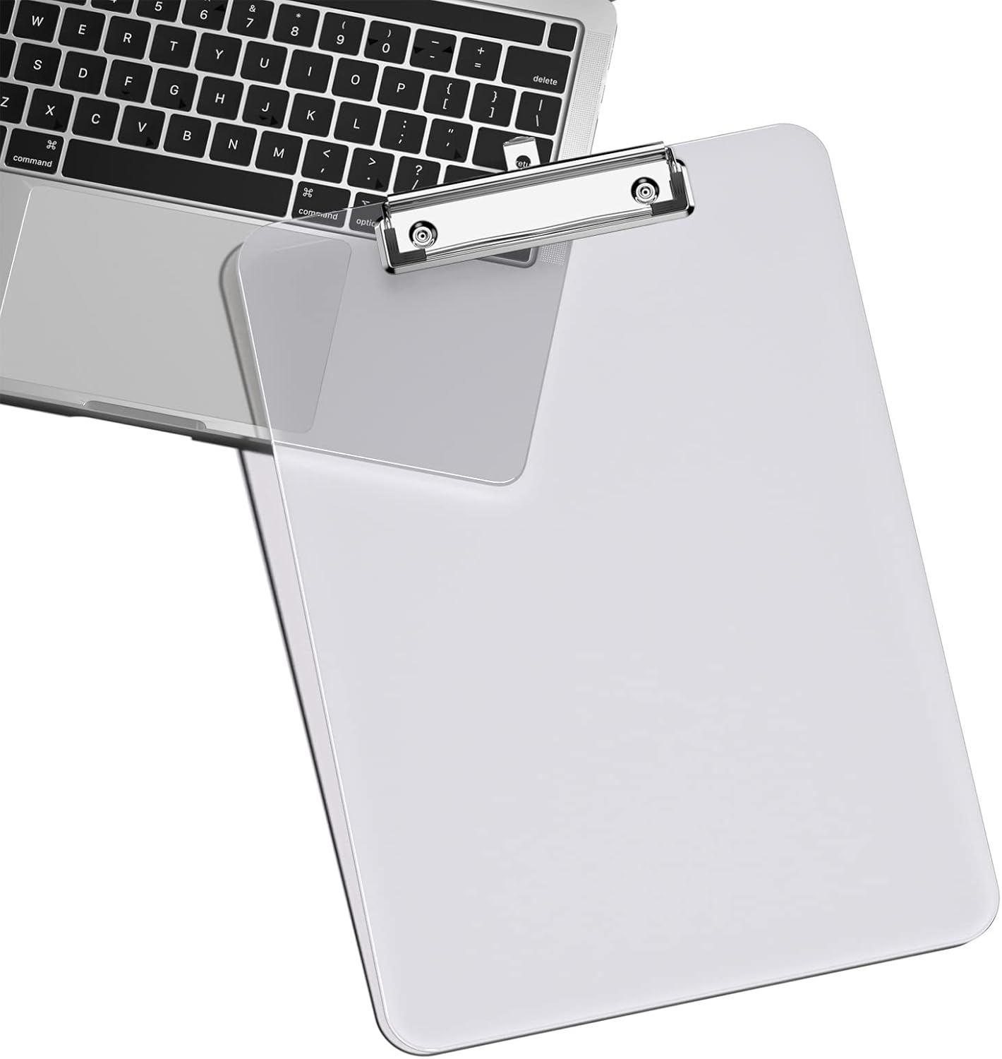 Rimilak 8.5 x 11 Plastic Clipboards Set of 2, Low Profile Metal Clip, Translucent Board, 12.5 x 9 in Letter Size, Office Supply, Back to School, Purple