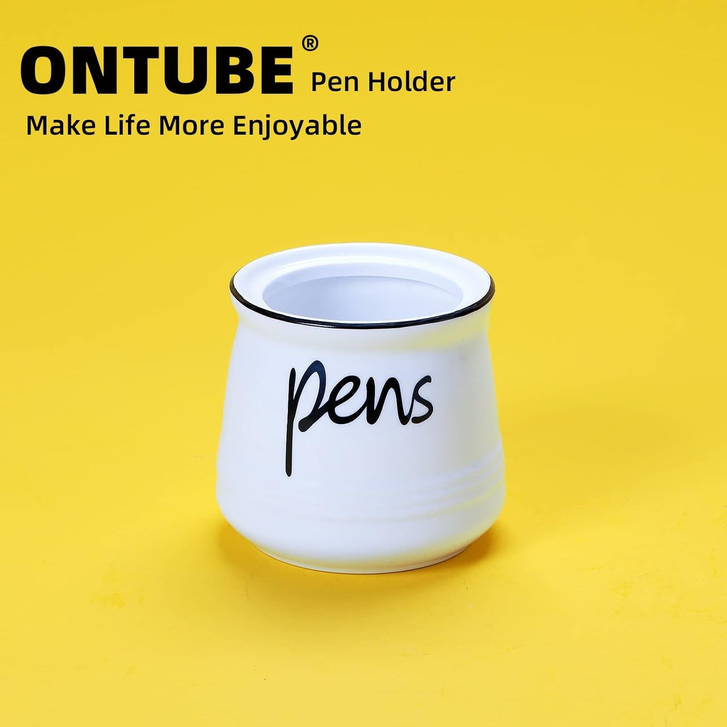 ONTUBE Porcelain Pens Holder Stand,Ceramic Pencils Holder (Turquoise)