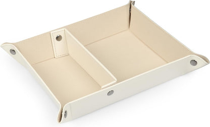 Londo Leather Tray Organizer - Practical Lightweight Water Resistant Computer Table Desk Storage Box for Wallets, Watches, Keys, Coins, Cell Phones and Office Equipment