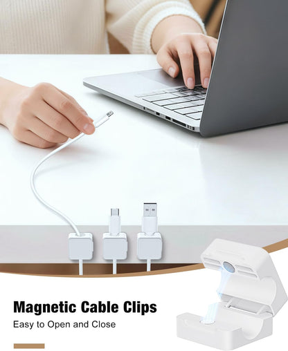 6 Pack Cord Holder, Strong Adhesive Desk Cord Organizer Magnetic Easy Open, Wire Holder Organizer Neatly for Home, Office, Car, Desk, Nightstand, Pink