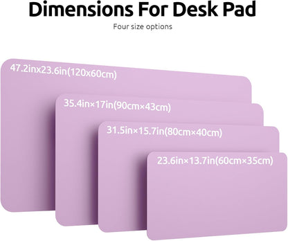 YSAGi Leather Desk Protector, Office Mat, Large Mouse Mat, Non-Slip PU Leather Blotter, Laptop Pad, Waterproof Writing Pad for Office and Home (Light Pink, 23.6" x 13.8") - Colors B
