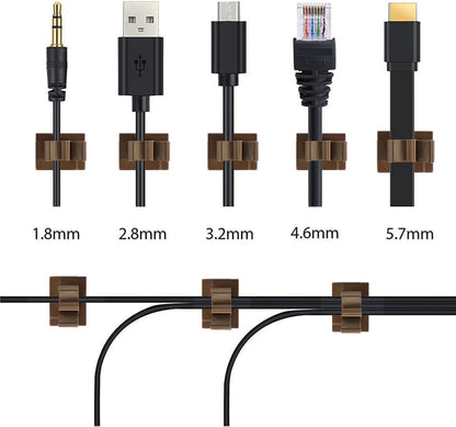 Viaky 30 Pcs Black Clips Self Adhesive Backed Nylon Wire Adjustable Cable Clips Adhesive Cable Management Drop Wire Holder