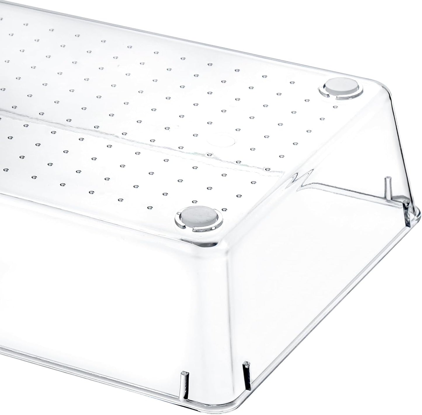 Kingrol 6 Pack 12 x 6 x 2 Inch Clear Drawer Organizer Trays, Desk Drawer Divider Storage Bins, Storage Box Set for Utensils Junks Vanities Makeups Jewelry Office Craft Supplies