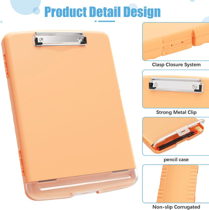 Hongri Clipboard with Storage with Pen Holder, Folder Nursing Clip Board 8.5 x 11 Foilo-Side Opening, High Capacity, Light Weight for Teachers, Classroom. Size 14 x 9.6 x 1.2 in(Pink)