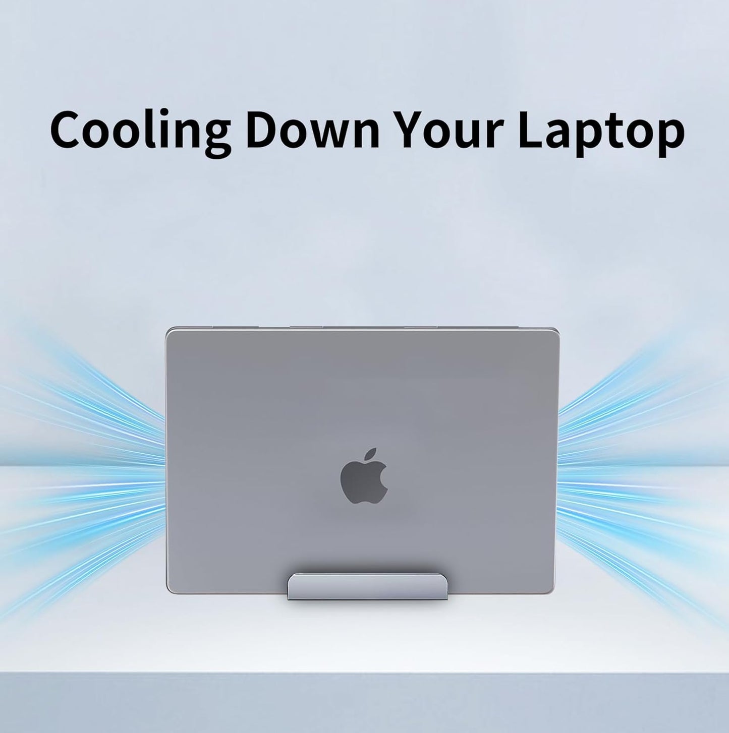 Aluminum Vertical Laptop Stand Holder for Desk Compatible with MacBook Pro, MacBook Air, Dell, HP, Lenovo, Up to 17.3 inches, Silver