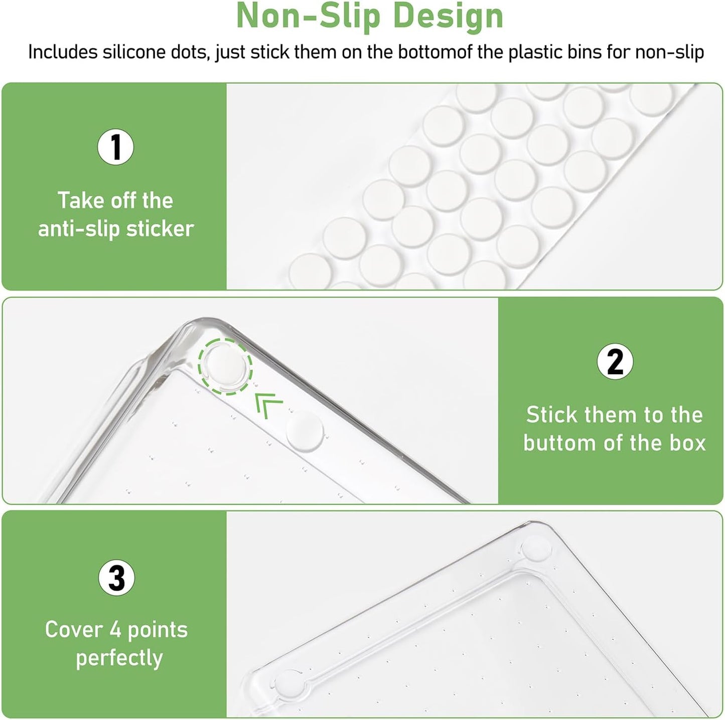 6 Pack Drawer Organizers, Plastic Clear Acrylic Non Slip Non Cracking kitchen drawer organizer Stackable Bathroom Drawer Organizer Trays, Storage Bins for Makeup, Bathroom, Kitchen Office