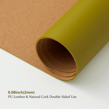 Cork Desk Mat - Dual-Sided Desk Pad for Office and Home - Desk Organization and Accessories - Ideal for Large Mouse Pad and Desk Mats on Top of Desks(Dark Green,90cmx 43cm)