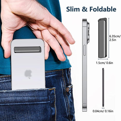 Kinizuxi Cell Phone Kickstand,Vertical and Horizontal Aluminum Phone Stand for Desk, Adjustable Phone Holder Stand for Desk Compatible with iPhone 14/13/12 Samsung Huawei All Smartphones-Silver