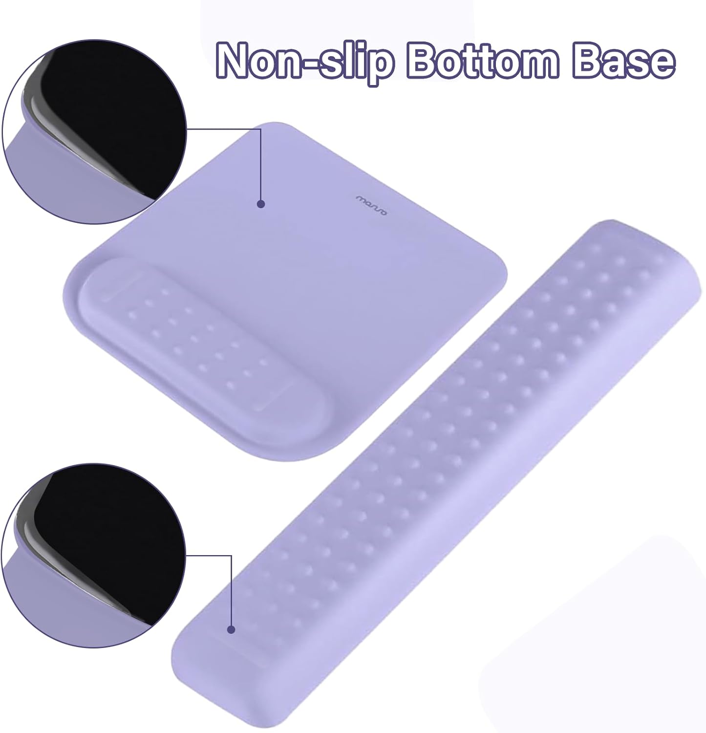 MOSISO Computer Keyboard Stand&Wrist Rest Support for Keyboard &Mouse Pad Set, Ergonomic Massage Wrist Rest Set, Easy Typing Working Acrylic Clear Stand for Office Home, Apricot