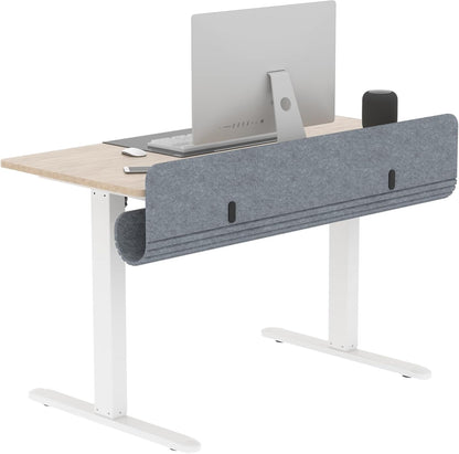 Felt Under Desk Cable Management Tray, 47.2" Cord Organizer with Clamp or Screw Mount, Laptop & Tablet Slot, Desk Cable Organizer for Home & Office