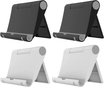 VOVIGGOL 4 Pack Cell Phone Stand for Desk, Foldable Cell Phone Holder Mobile Stand Phone Dock, Adjustable Tablet Stand Holder Compatible with iPhone 16 15 14 13 12 11 Pro iPad Samsung(4 Color)
