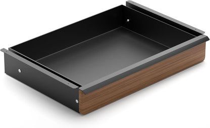 Under Desk Drawer, Solid Walnut Wood Panel – Sturdy Ball Bearing Slides, Easy Under-Desk Mount, Integrated Handle, Desktop Organizer for Office & Home Workstation