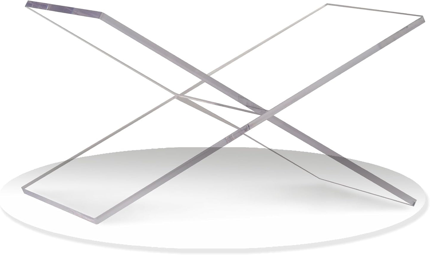 Large Clear Acrylic Book Stand - Perfect for Displaying Open Books on Your Coffee Table - Ideal for Bibles, Cook Book, Guest Books, Magazines, with a Lucite Paperweight(Marble Pattern)