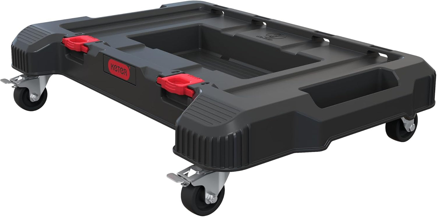 Keter Stack-n-Roll Two Drawer Tool Box for Small Parts and Power Tool Accessories, Fits Keter Modular Tool Storage System