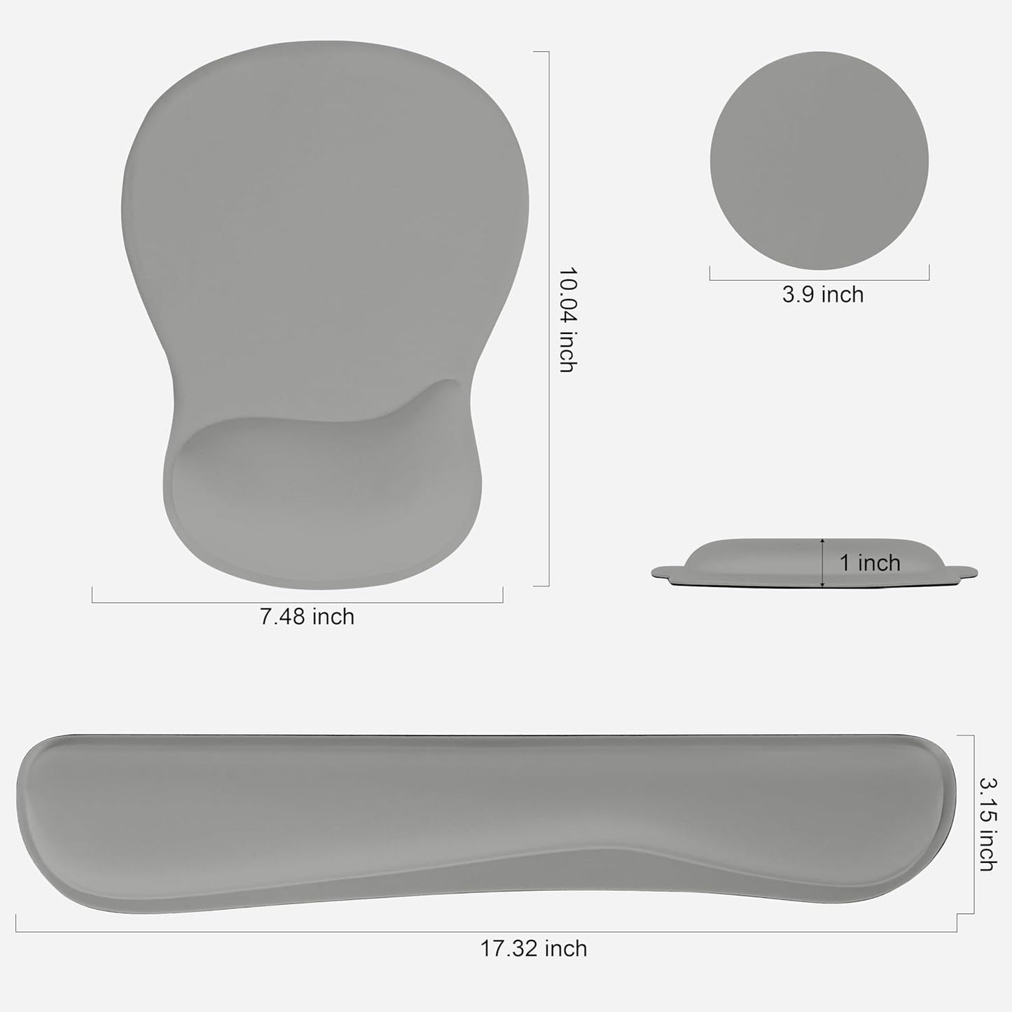 RICHEN Wrist Rest Support for Mouse Pad&Keyboard Set with Coaster,Concave Curved Memory Foam, Non-Slip Base Pain Relief Comfortable Easy Typing Pad for Home/Office (Lavender Purple)