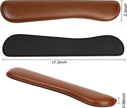 RICHEN Ergonomic PU Leather Keyboard Wrist Rest and Mouse Pad with Wrist Support, Memory Foam Set for Computer/Laptop,Gaming and Office, Comfortable for Easy Typing & Pain Relief (PU Brown)