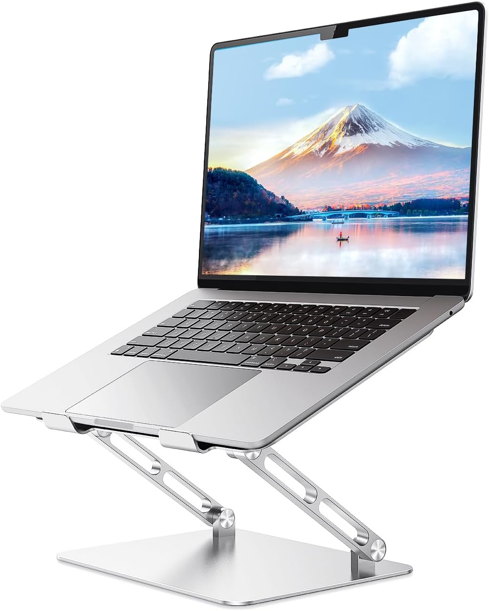 Adjustable Laptop Stand Ergonomic Computer Riser Aluminum Laptop Stand for Desk Portable Notebook Stand Laptop Riser Holder Compatible with 10-17.3’’ Laptops Tablets,Silver