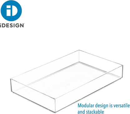 iDesign Makeup Drawer Organizer Tray for Vanity or Bathroom Countertop - Set of 2 - Clear