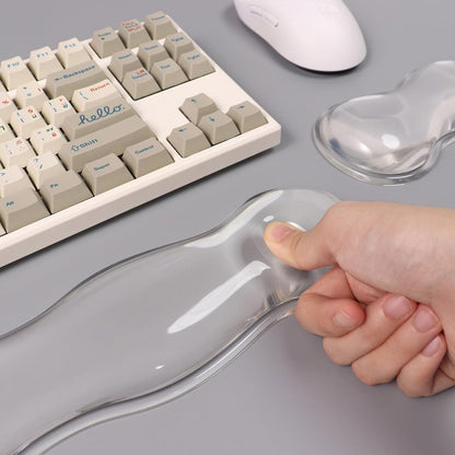 Clear Gel Wrist Rest for Keyboard and Mouse, Green Silicone Mouse Wrist Rest Set, Cute Ergonomic Wrist Rest for Keyboard 60%/75%(Green)