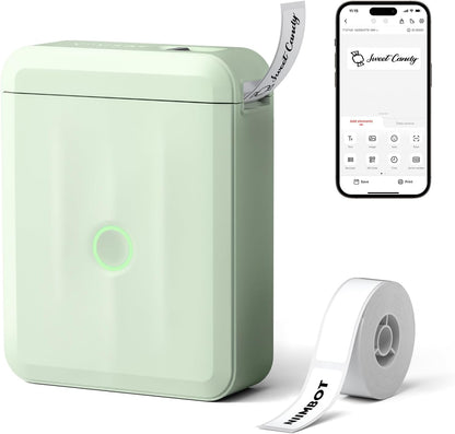 NIIMBOT D110 Upgraded Version Mini Label Maker Machine with Tape, Portable Bluetooth Thermal Printer, Sticker Labeler with Multiple Templates for Office Organization Home Kitchen School, White