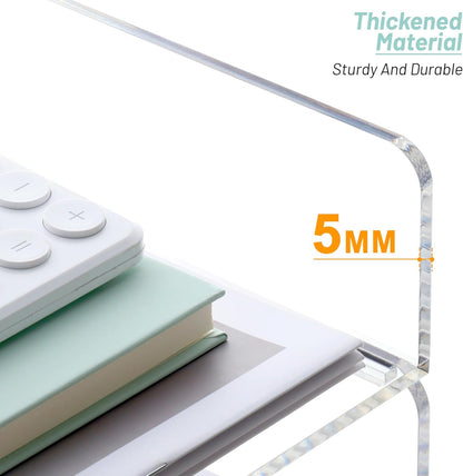 SANRUI Paper Organizer for Desk,Acrylic Stackable Letter Tray, Clear Desk Organizer, Paper Sorter for Office,Home or School,2-Pack